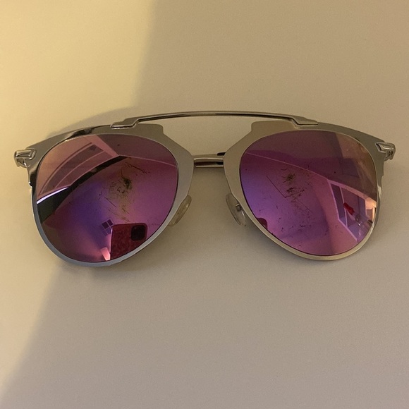 AQS Al009-52-12-144 ALFIE 52MM Aviator Sunglasses Silver-Tone Purple Lenses - Picture 3 of 5